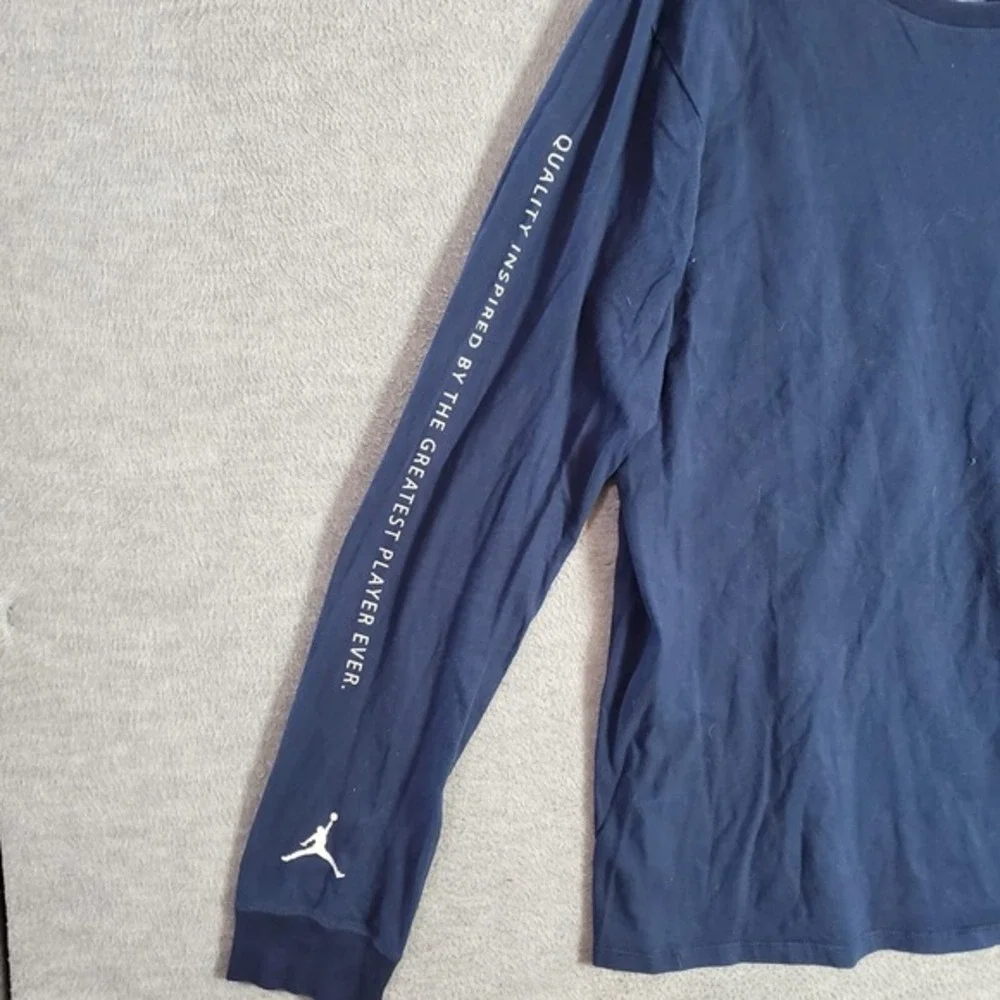 Air Jordan Flight Men Shirt M Blue Logo Jumpman Retro 12‎ CNXN Long Sleeve Tee